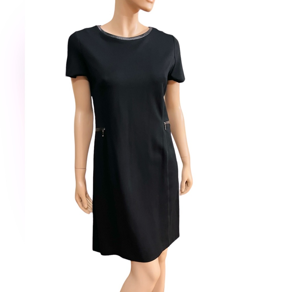 Antonelle Mousse Black Minimalistic Dress Size 6 US rayon nylon spandex blend